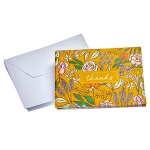 ‘Thank you’ cards floral with kraft 50ct